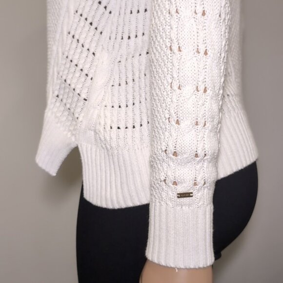 Tommy Hilfiger Cable Knit Sweater Cotton Slouchy Relaxed Fit Open Knit - Picture 6 of 11